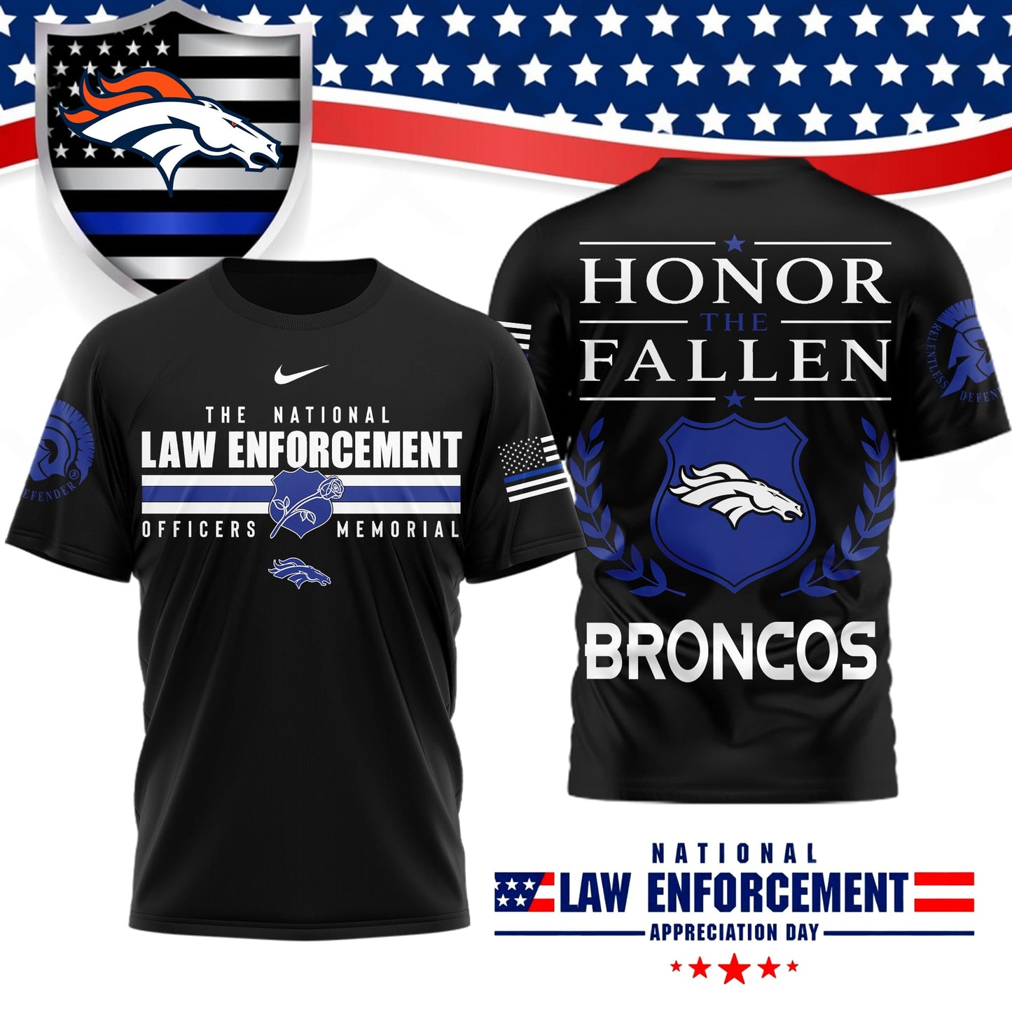 Premium NFL X DEN The National Law Enforcement 3D Shirt NDT LVH 050626