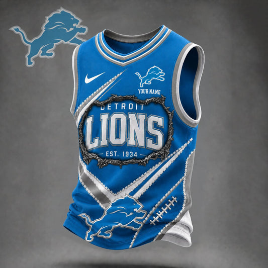 Premium NFL X DET Game Day V-Neck Tank Top Shirt V3 NDT NHM 080626
