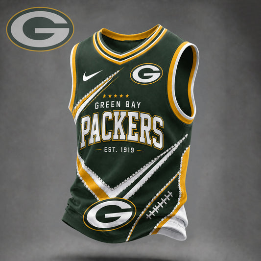 Premium NFL X GB Game Day V-neck Tank Top Shirt NDT NHM 030626