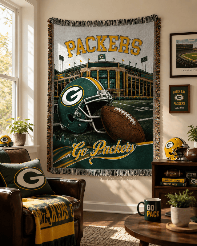 Premium NFL X GB Woven Blanket Limited Edtions NDT LVH 300526