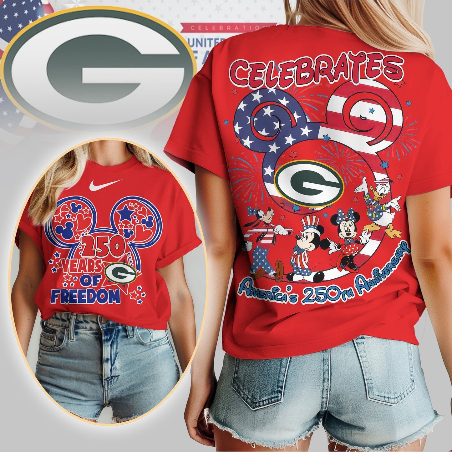 Premium NFL X GBP Mouse  Celebrates America 250th Anniversary Women Shirt NDT LVH