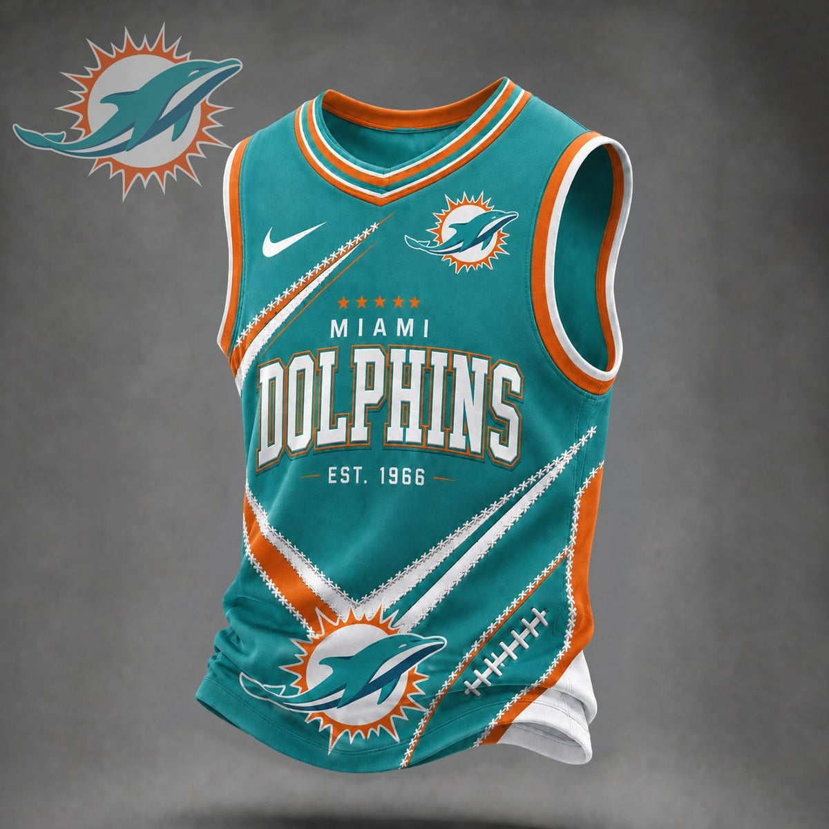 Premium NFL X MIA Game Day V-neck Tank Top Shirt NDT NHM 030626