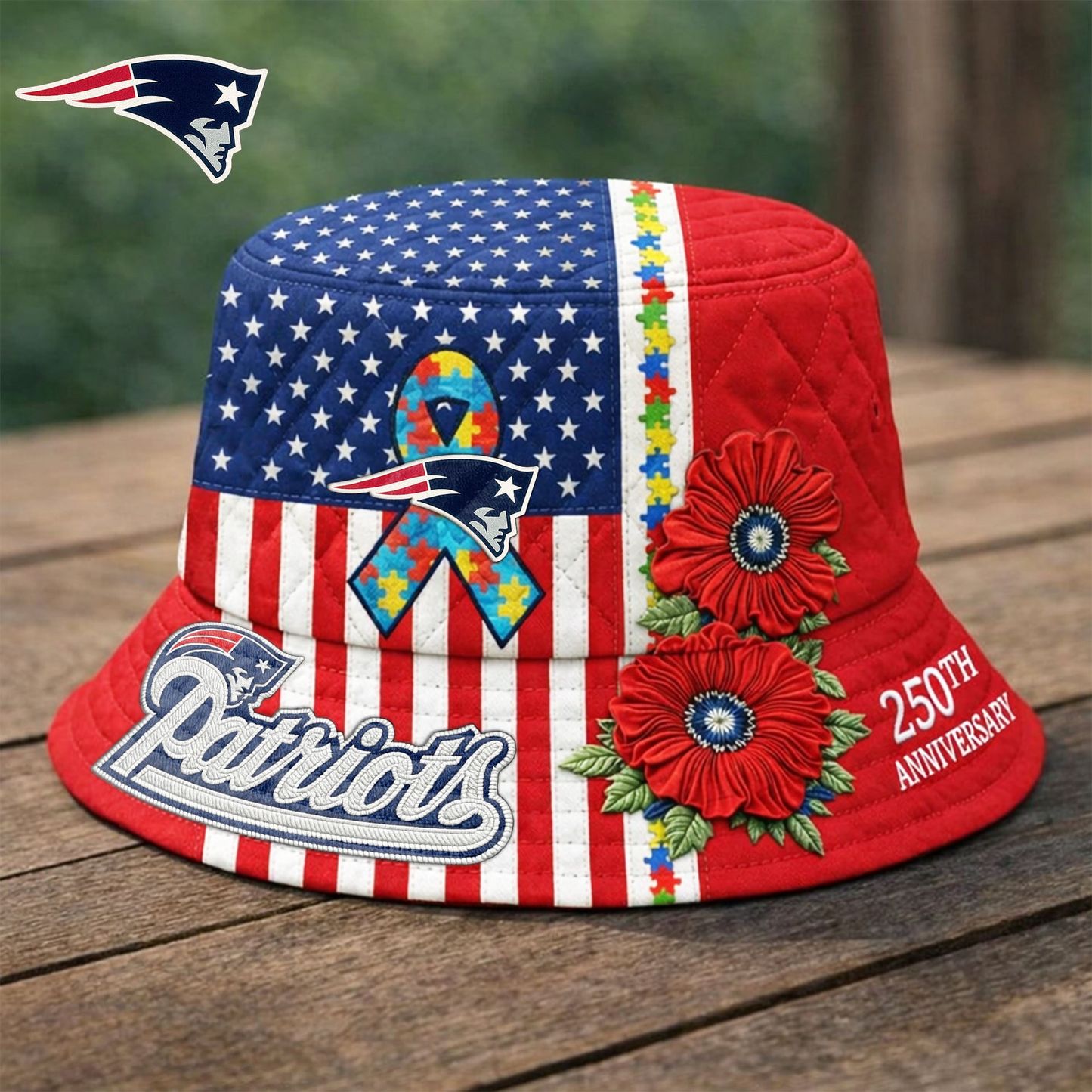 Premium NFL X NEP Autism 250th Anniversary Bucket Hat  NDT VHM
