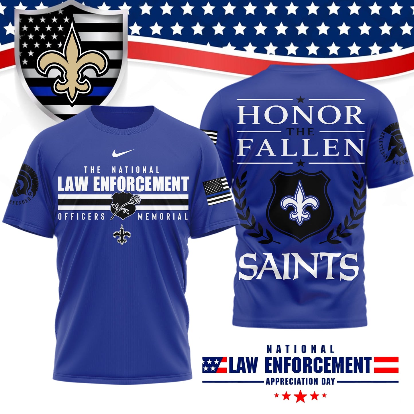 Premium NFL X NO The National Law Enforcement 3D Shirt NDT LVH 050626