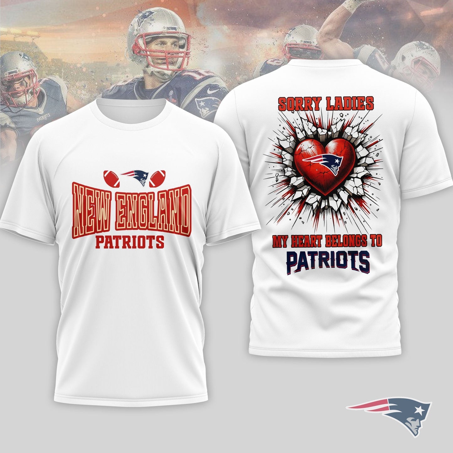 Premium NFL X New England Patriots Valentine's Day 3D Shirt NDT LVH