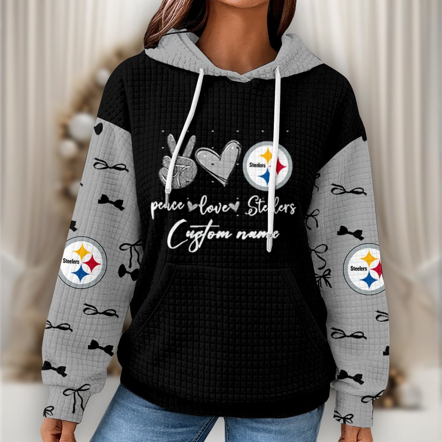 Premium NFL X PIT Women's Waffle Hoodie NDT NHM