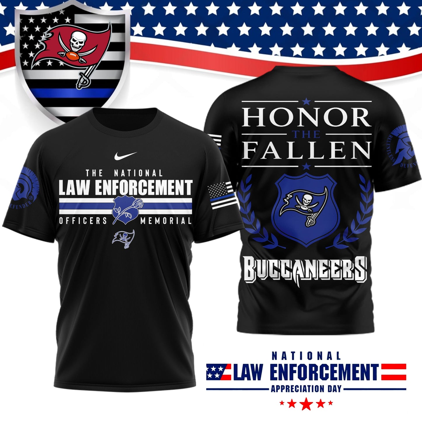 Premium NFL X TAP The National Law Enforcement 3D Shirt NDT LVH 050626