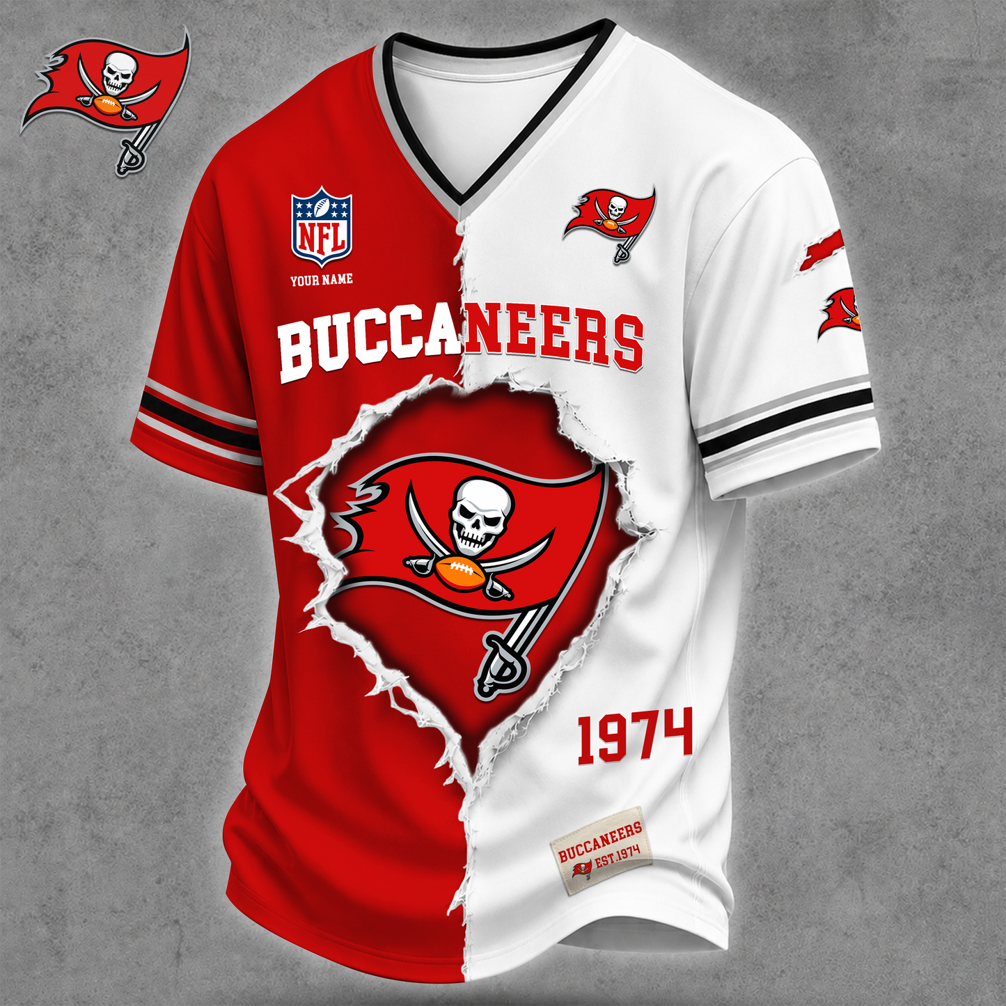 Premium NFL X TBB Game Day Streetwear V-neck  Shirt NDT VHM 040626