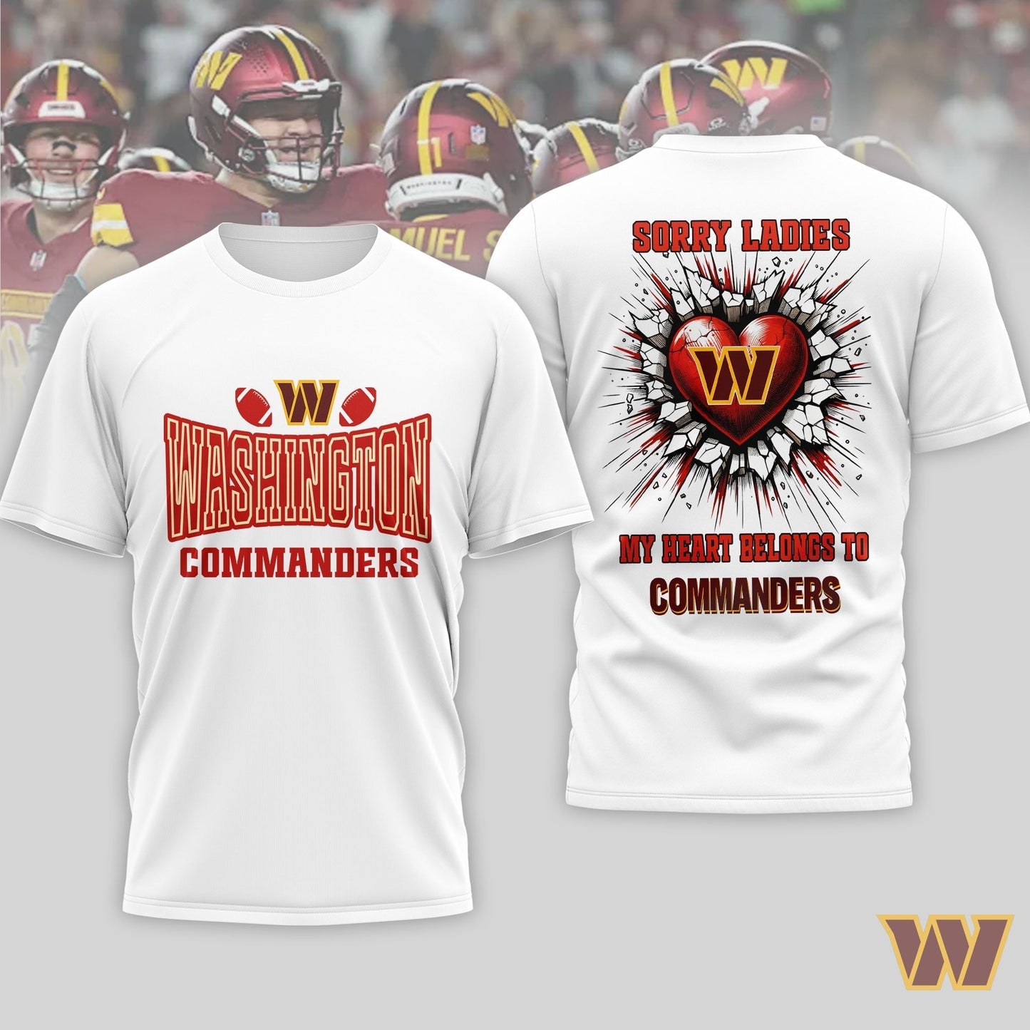 Premium NFL X Washington Commanders Valentine's Day 3D Shirt NDT LVH