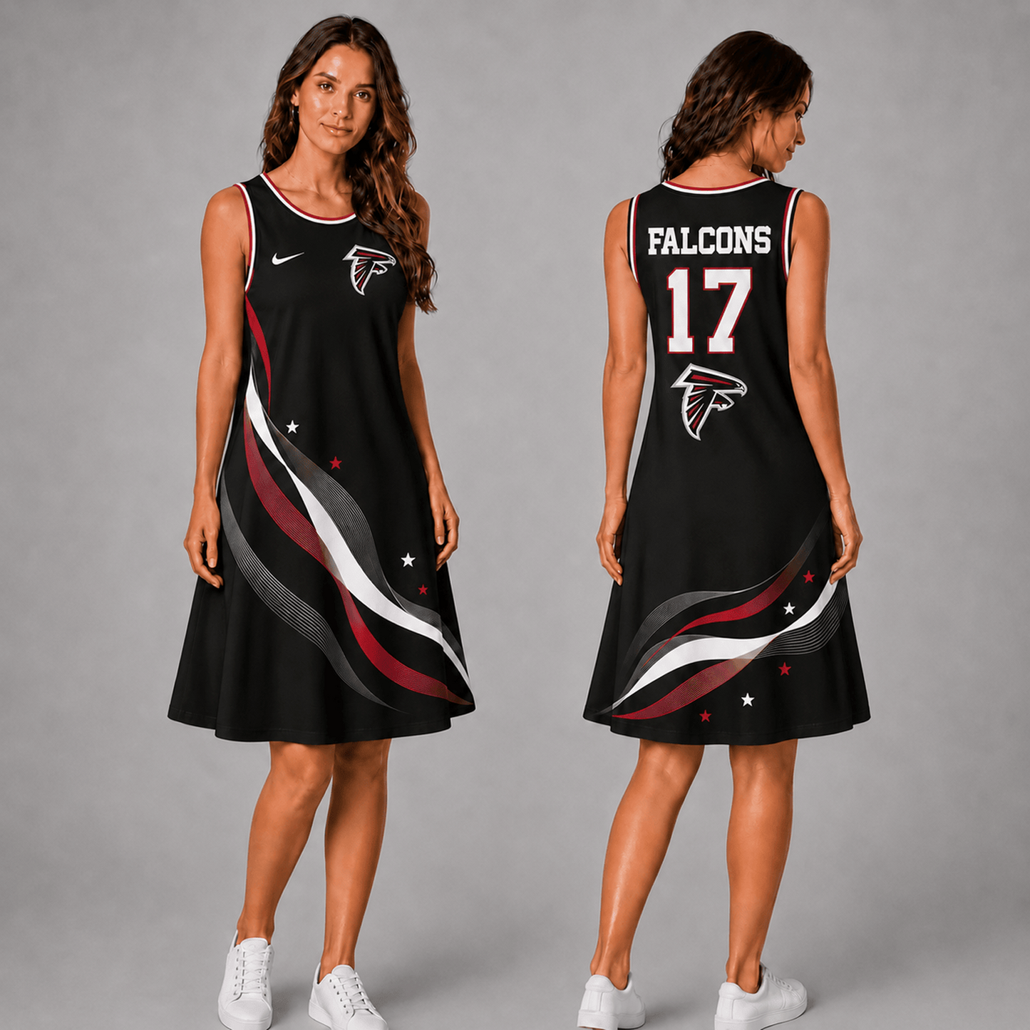 Premium NFL x ATL Style Custom Sleeveless Dress Personalized Name Number 180626