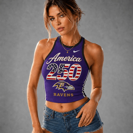 Premium NFL x BAL 250 America Women's Crop Tank Top Casual Summer Fashion 120626