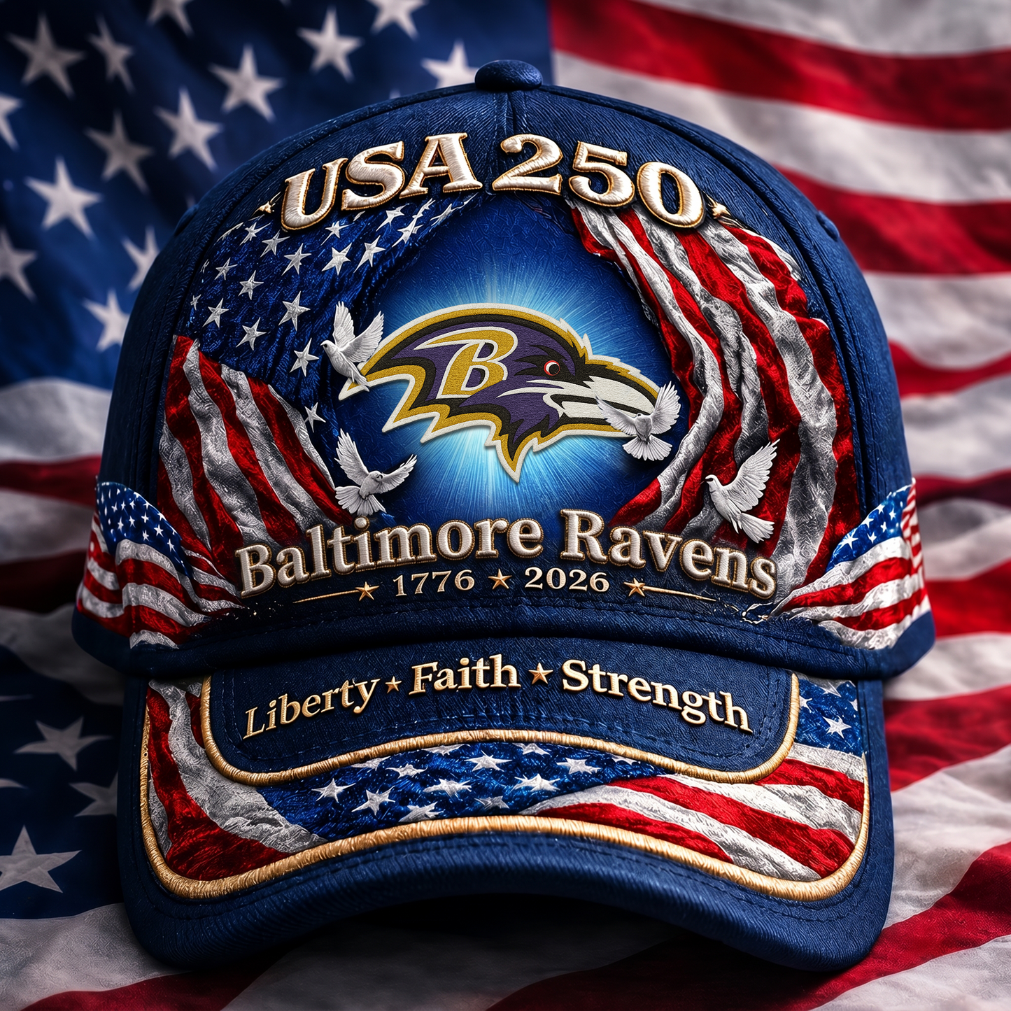 Premium NFL x BR 250 Years  Anniversary Of Freedom  Cap 220626