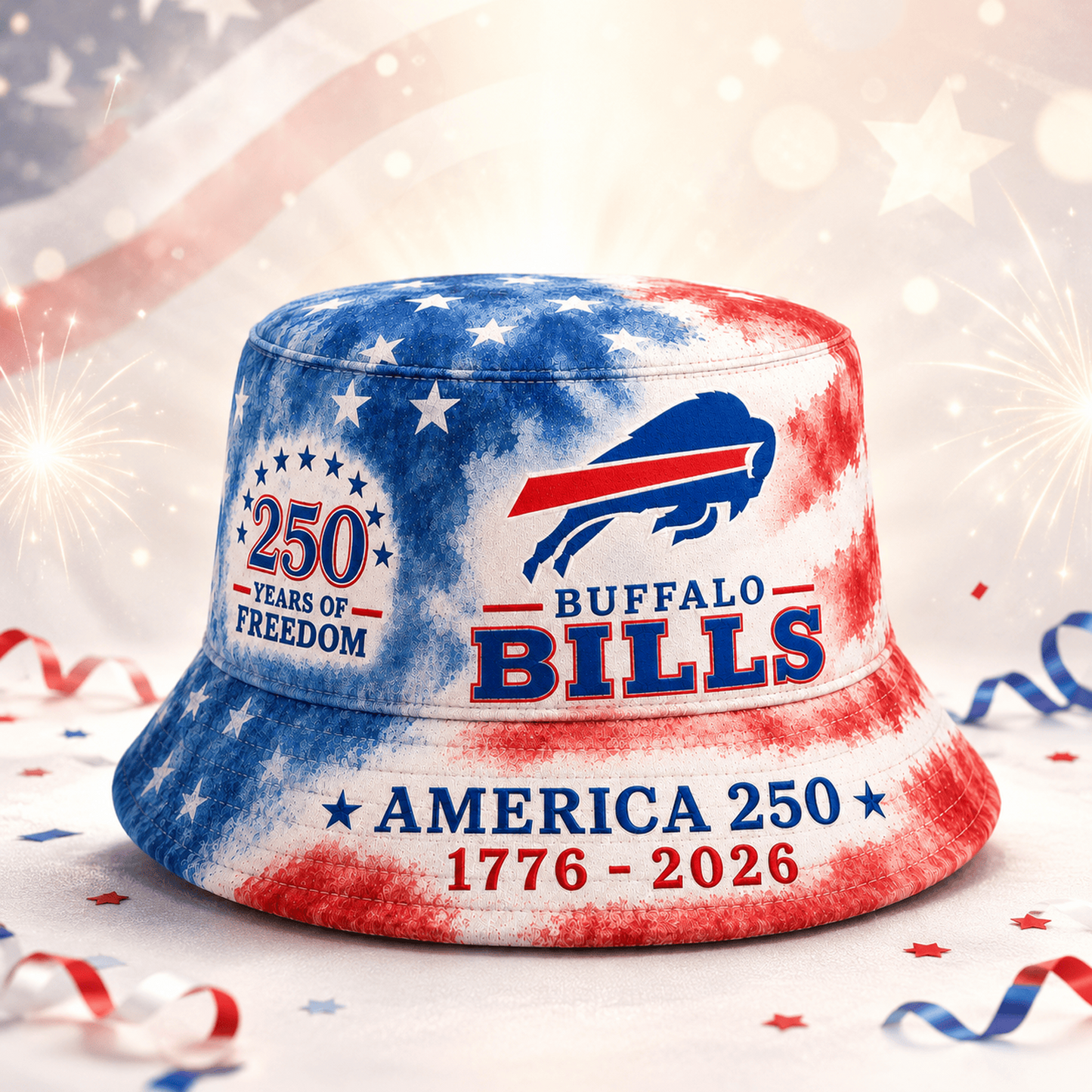 Premium NFL x BUF 250 Years Of Freedom Bucket Hat 120626
