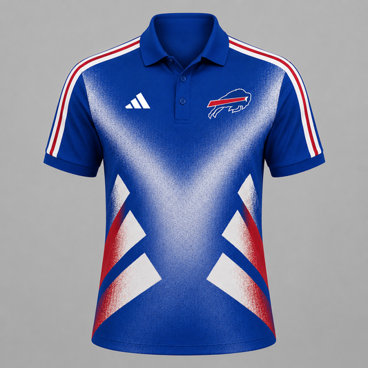 Premium NFL x BUF Sports Fan Geometric Pattern Polo Shirt 270626