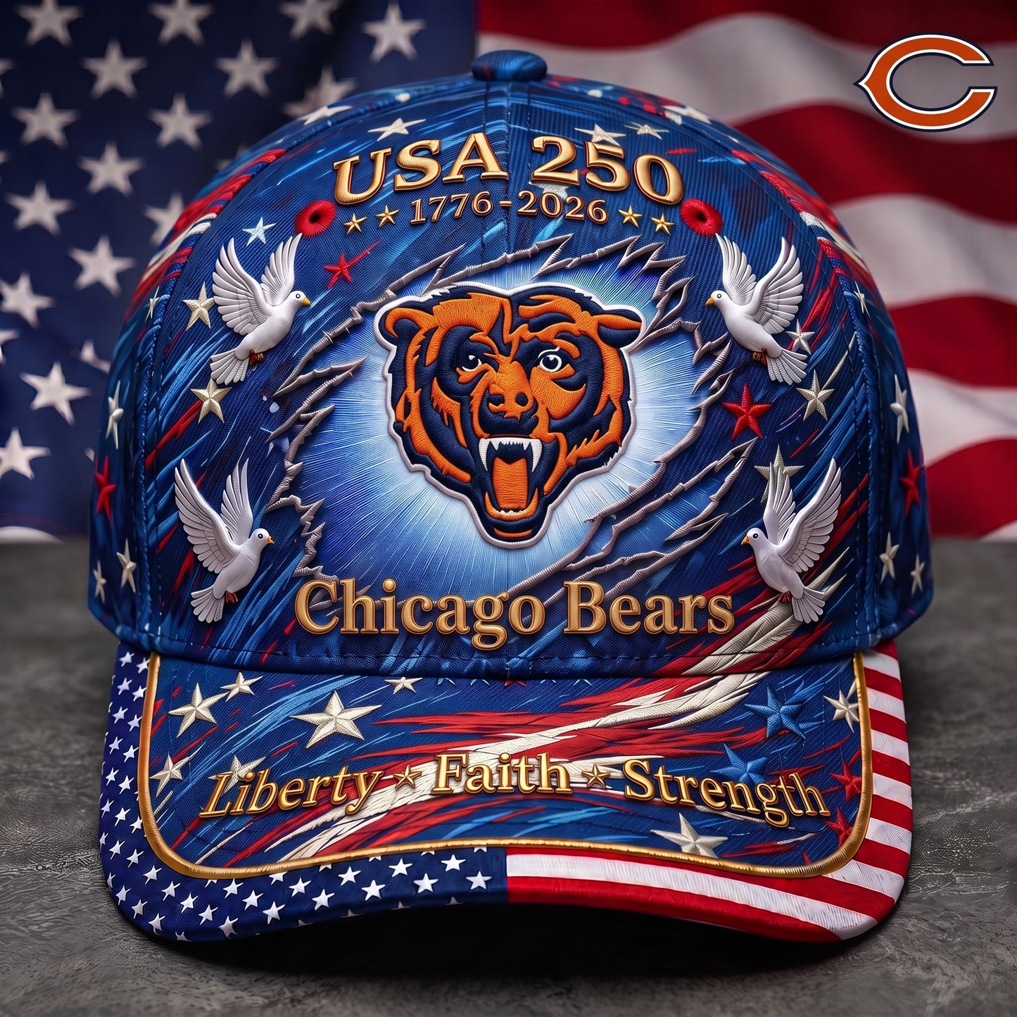 Premium NFL x CB 250 Years Anniversary Of Freedom Cap V4  260626