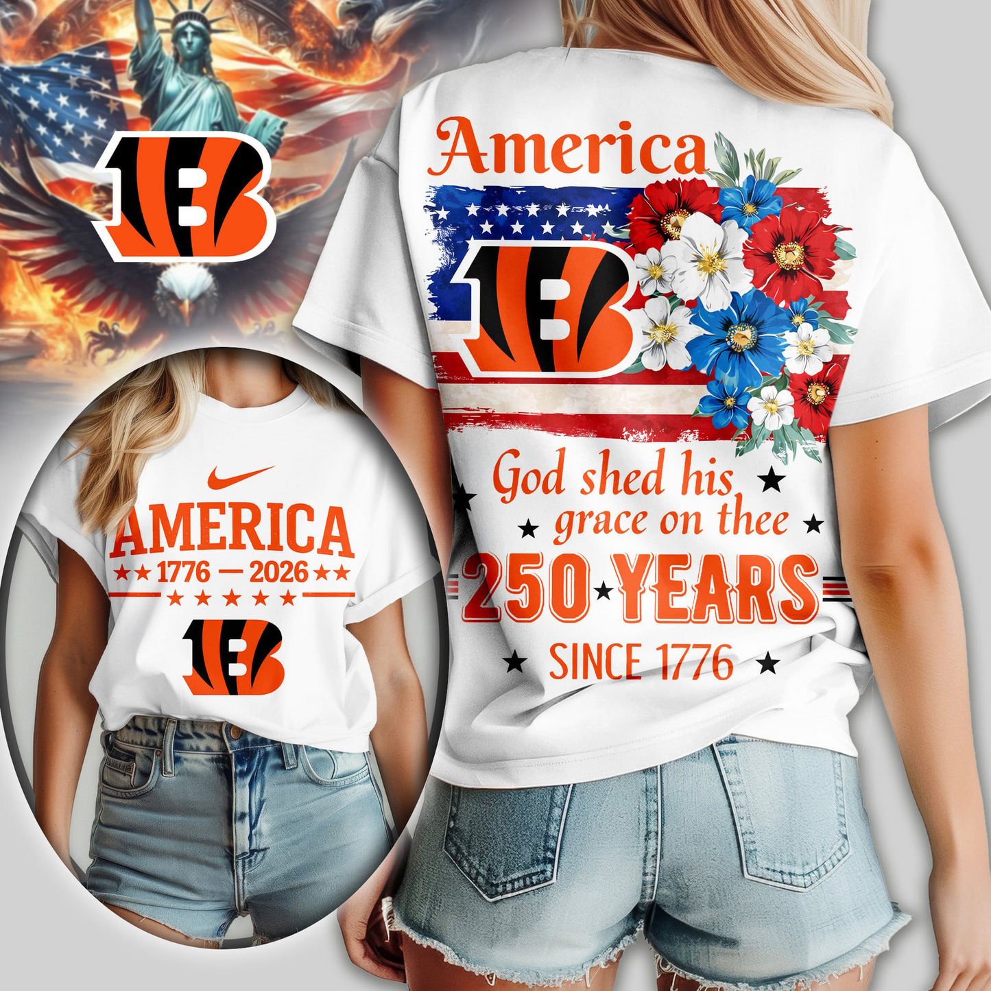 Premium NFL x CB America God Shed His Grace On Thee Women Shirt NDT VHM