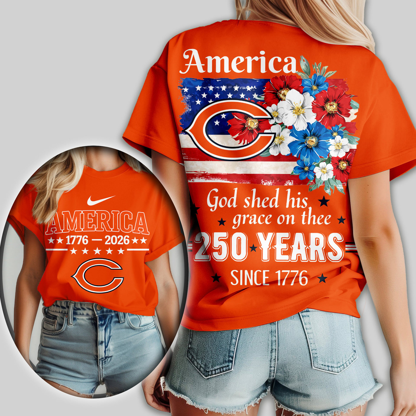 Premium NFL x CHI America God Shed His Grace On Thee Women Shirt NDT VHM