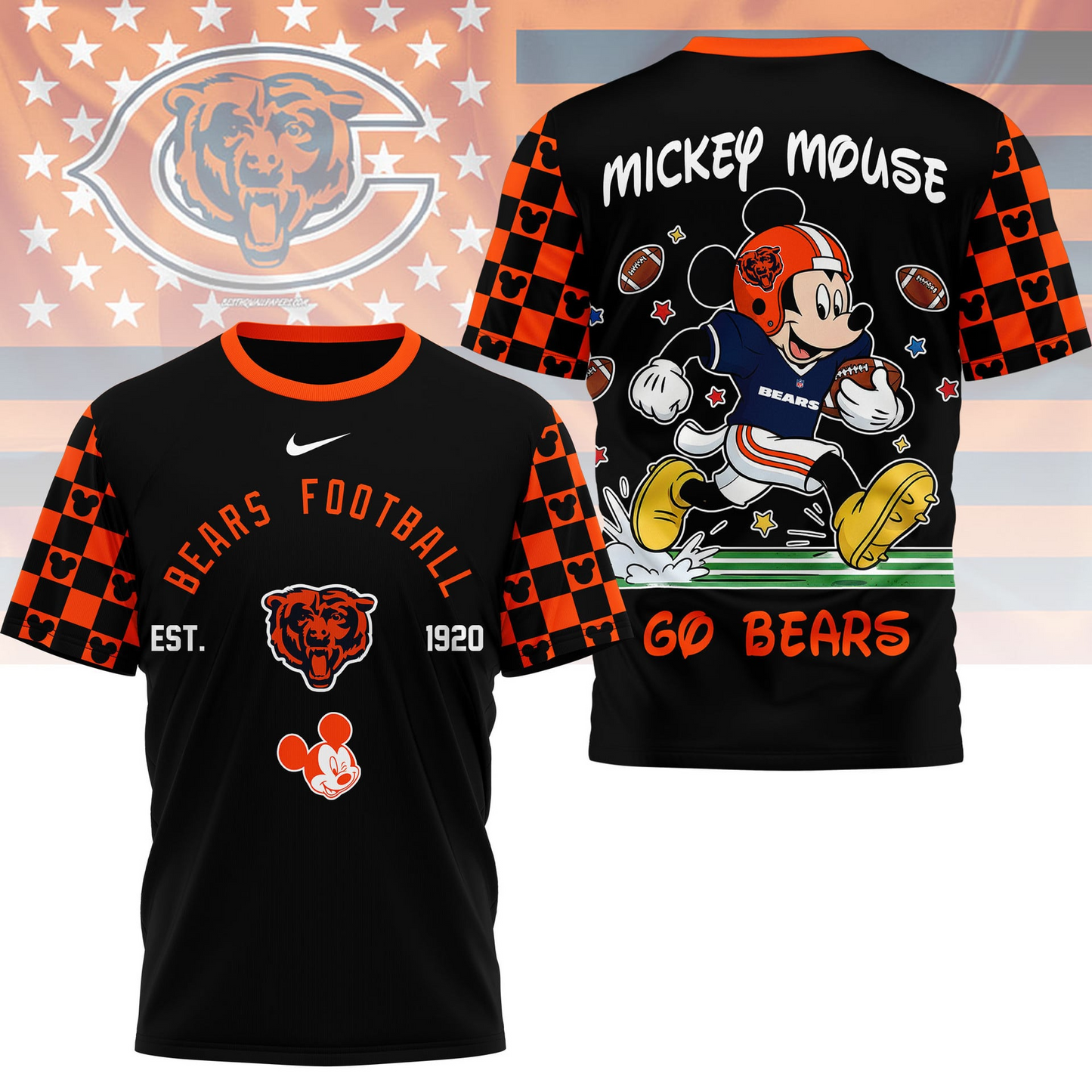 Premium NFL  x CHI Mouse Football 3D Shirt NDT VHM