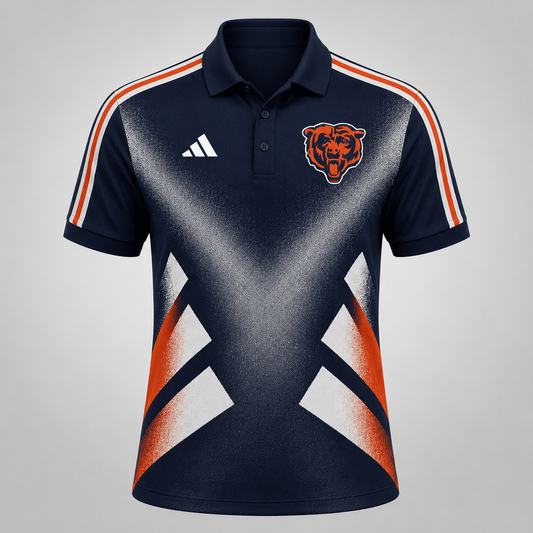 Premium NFL x CHI Sports Fan Geometric Pattern Polo Shirt 270626