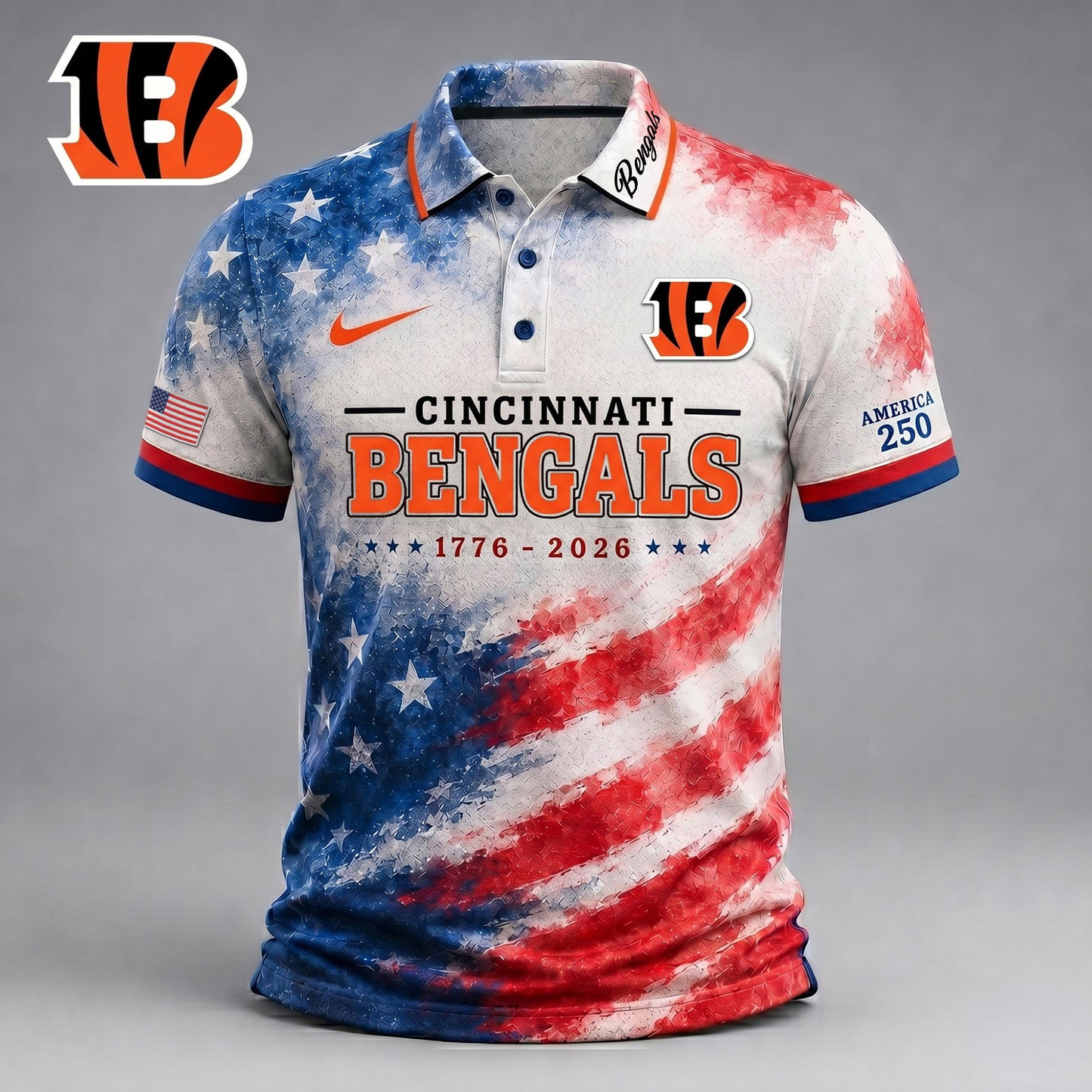 Premium NFL x CIN 250 Years Of Freedom Polo Shirt NDT NHM 150626