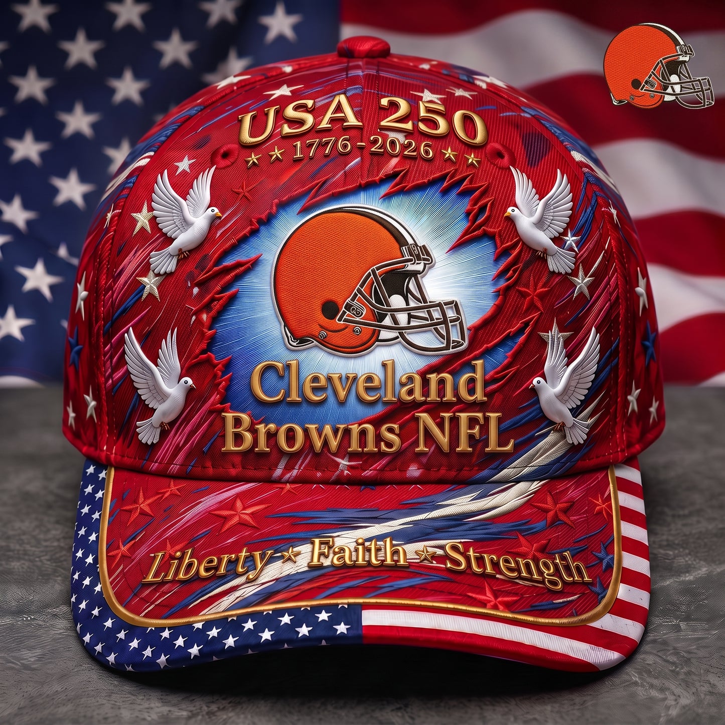 Premium NFL x CLE 250 Years Anniversary Of Freedom Cap V4  260626