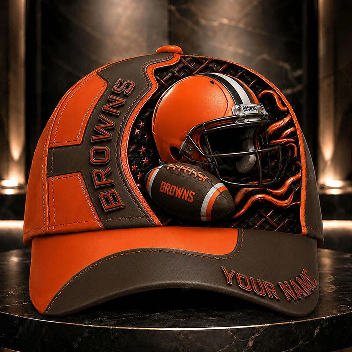Premium NFL x CLE 3D Custom Cap DATND TANTD 280526