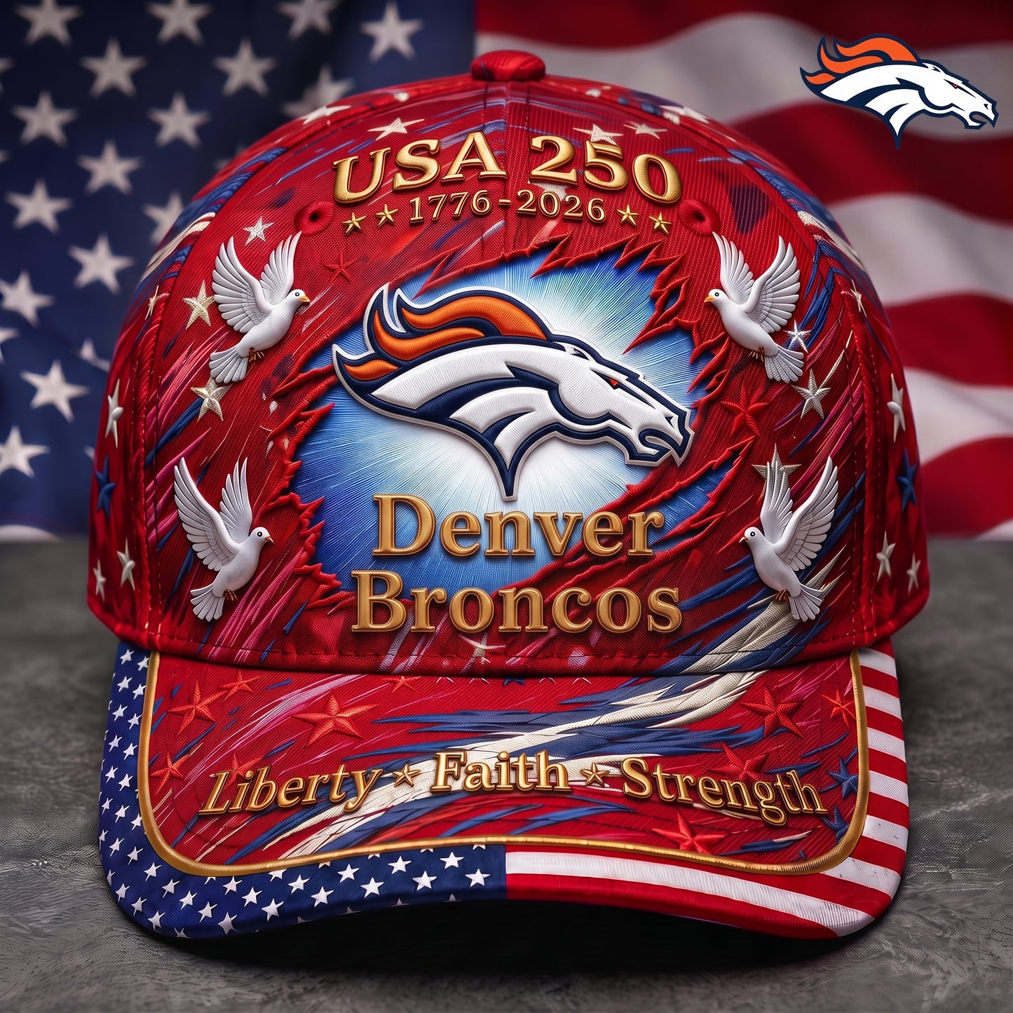 Premium NFL x DB 250 Years Anniversary Of Freedom Cap V4  260626