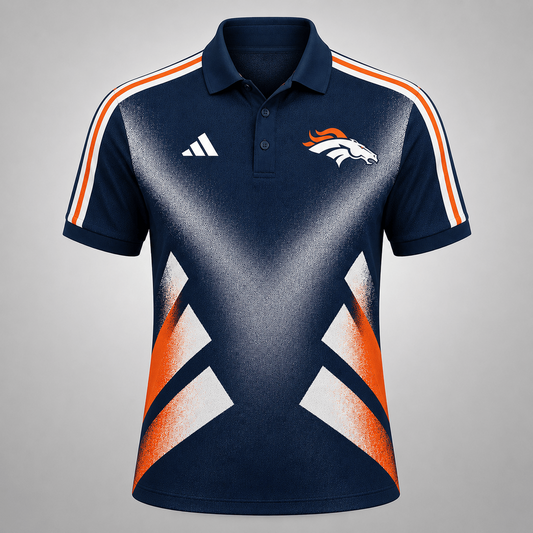 Premium NFL x DEN Sports Fan Geometric Pattern Polo Shirt 270626