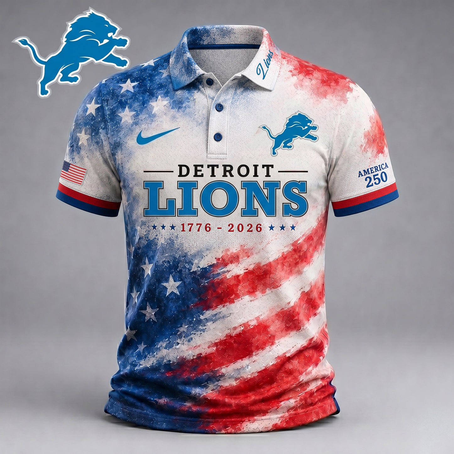 Premium NFL x DET 250 Years Of Freedom Polo Shirt NDT NHM 150626