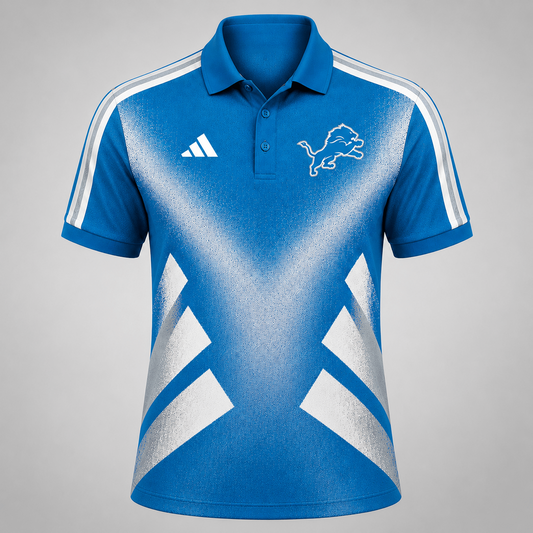 Premium NFL x DET Sports Fan Geometric Pattern Polo Shirt 270626