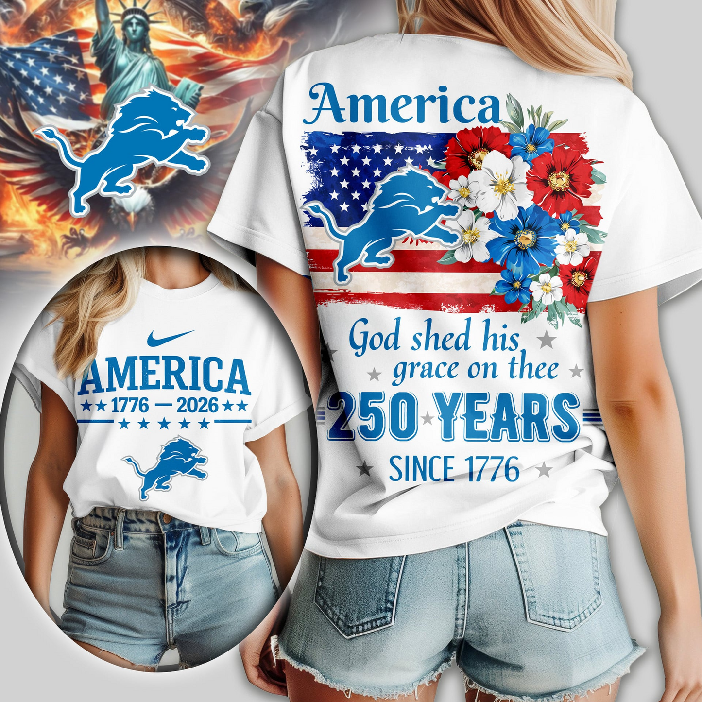 Premium NFL x DL America God Shed His Grace On Thee Women Shirt NDT VHM