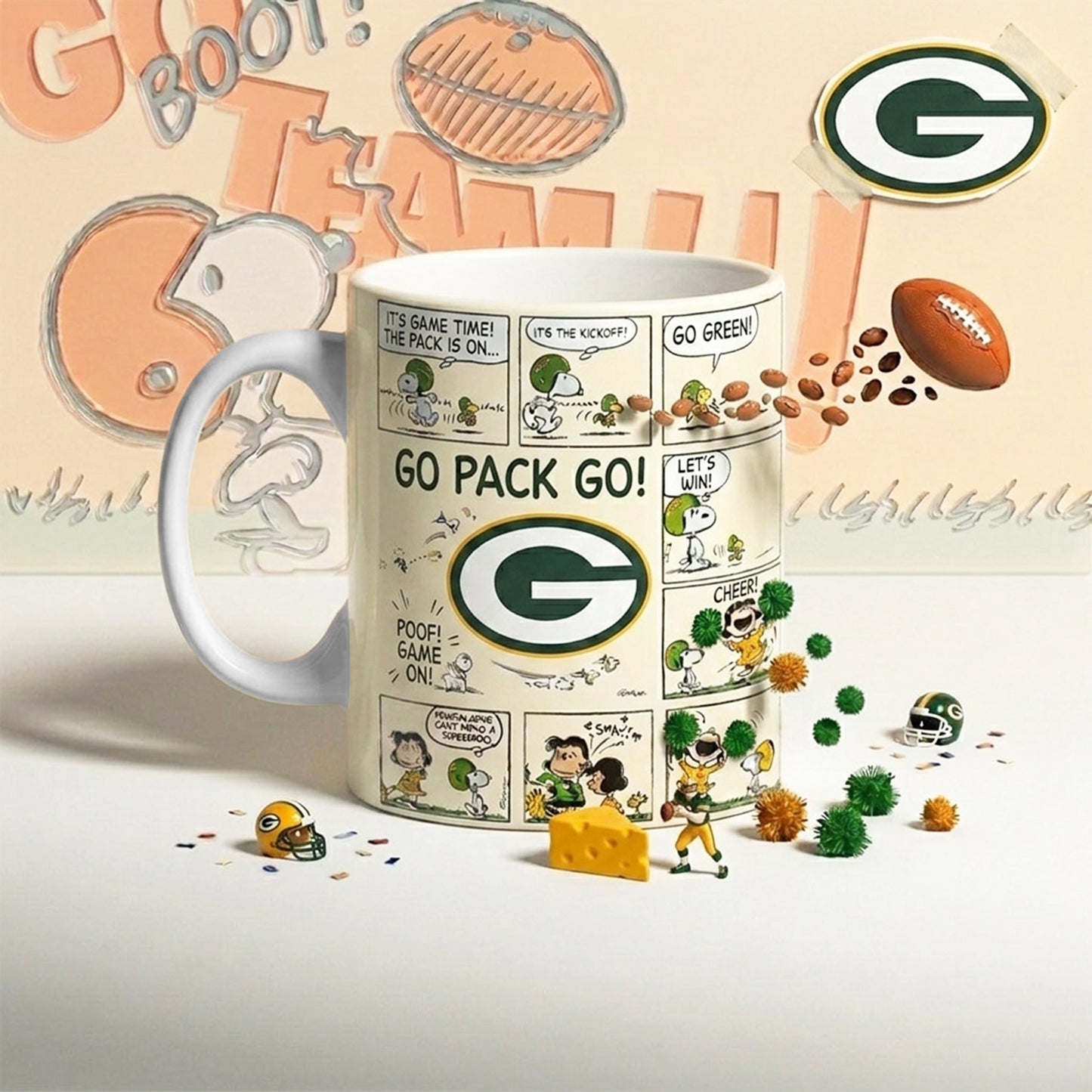 Premium NFL x GB Peanuts Comic Mug NDT NHM 210426