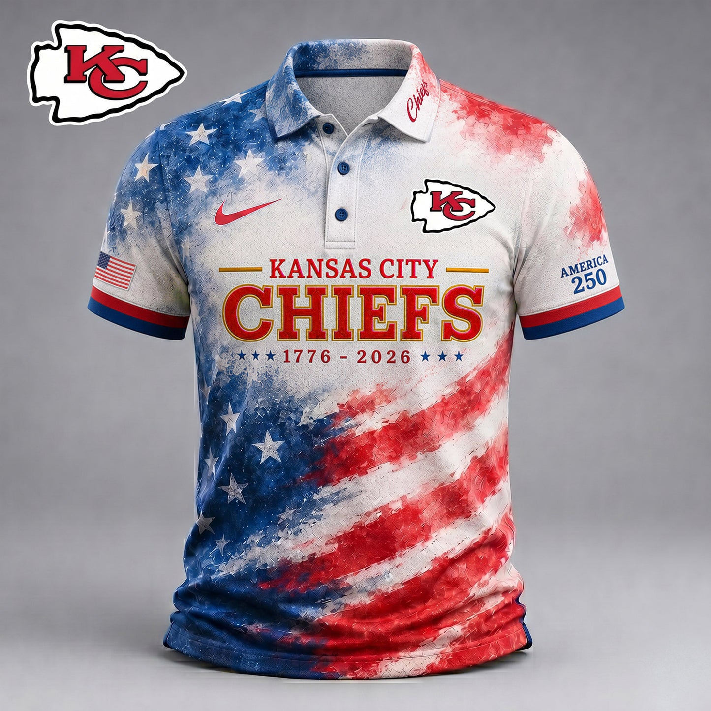 Premium NFL x KC 250 Years Of Freedom Polo Shirt NDT NHM 150626