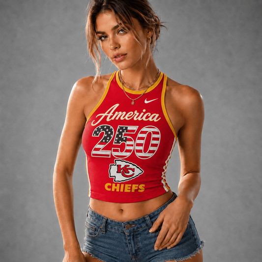 Premium NFL x KCC 250 America Women's Crop Tank Top Casual Summer Fashion 120626