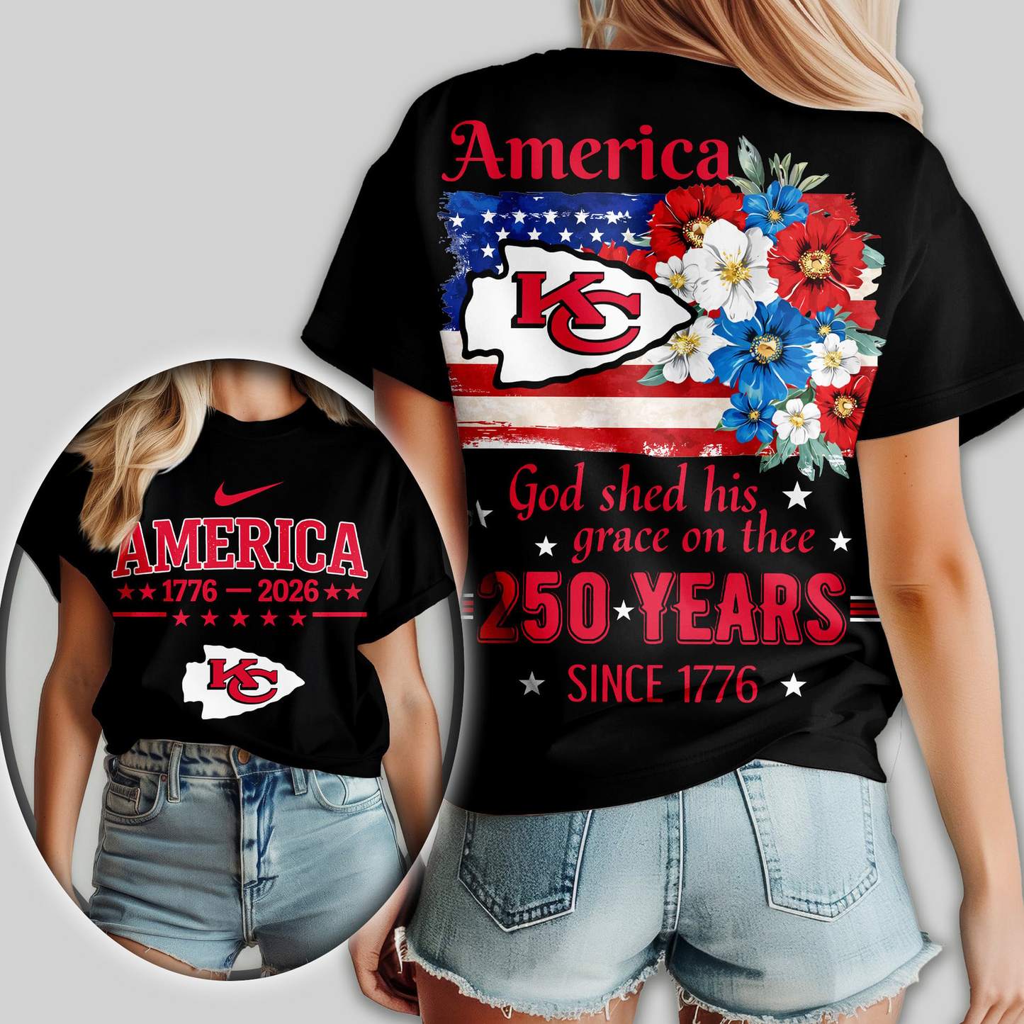 Premium NFL x KCC America God Shed His Grace On Thee Women Shirt NDT VHM