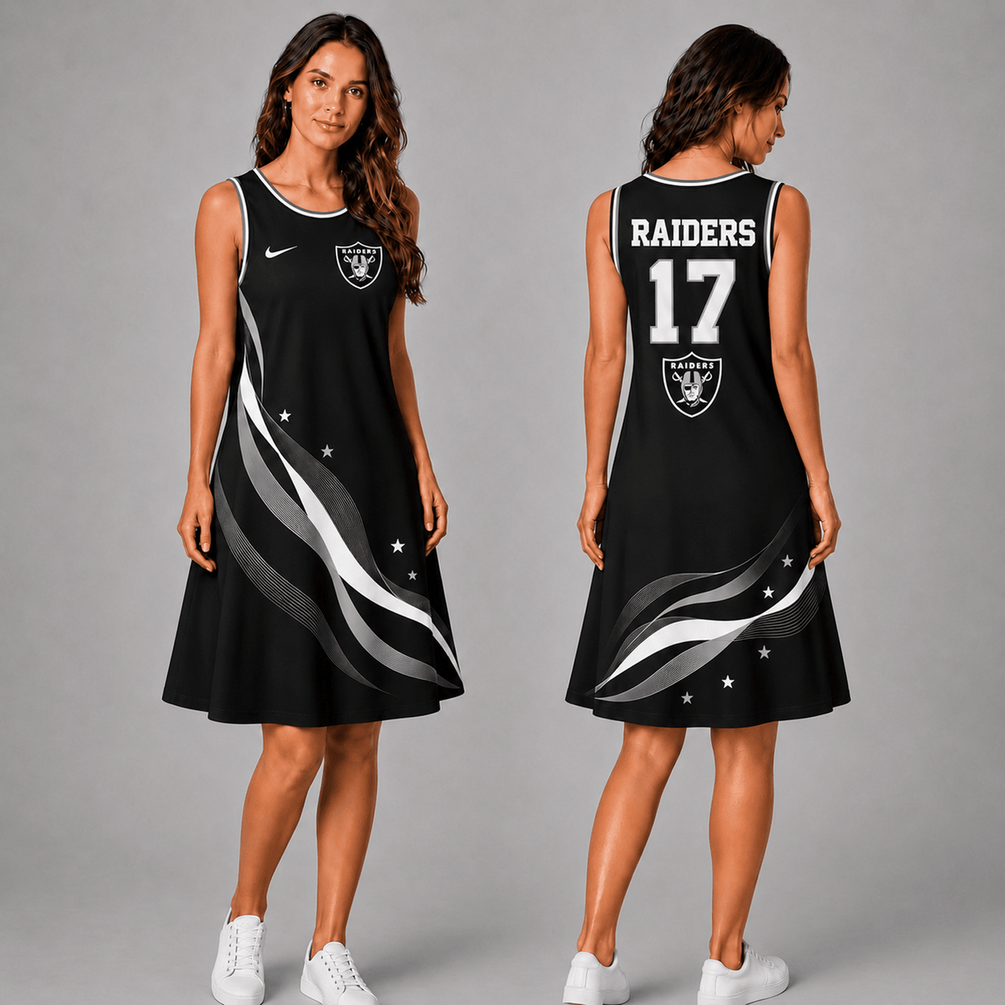Premium NFL x LVR Style Custom Sleeveless Dress Personalized Name Number 180626