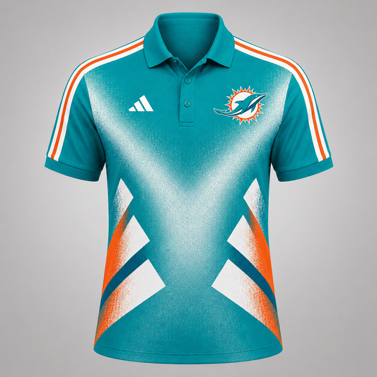 Premium NFL x MIA Sports Fan Geometric Pattern Polo Shirt 270626
