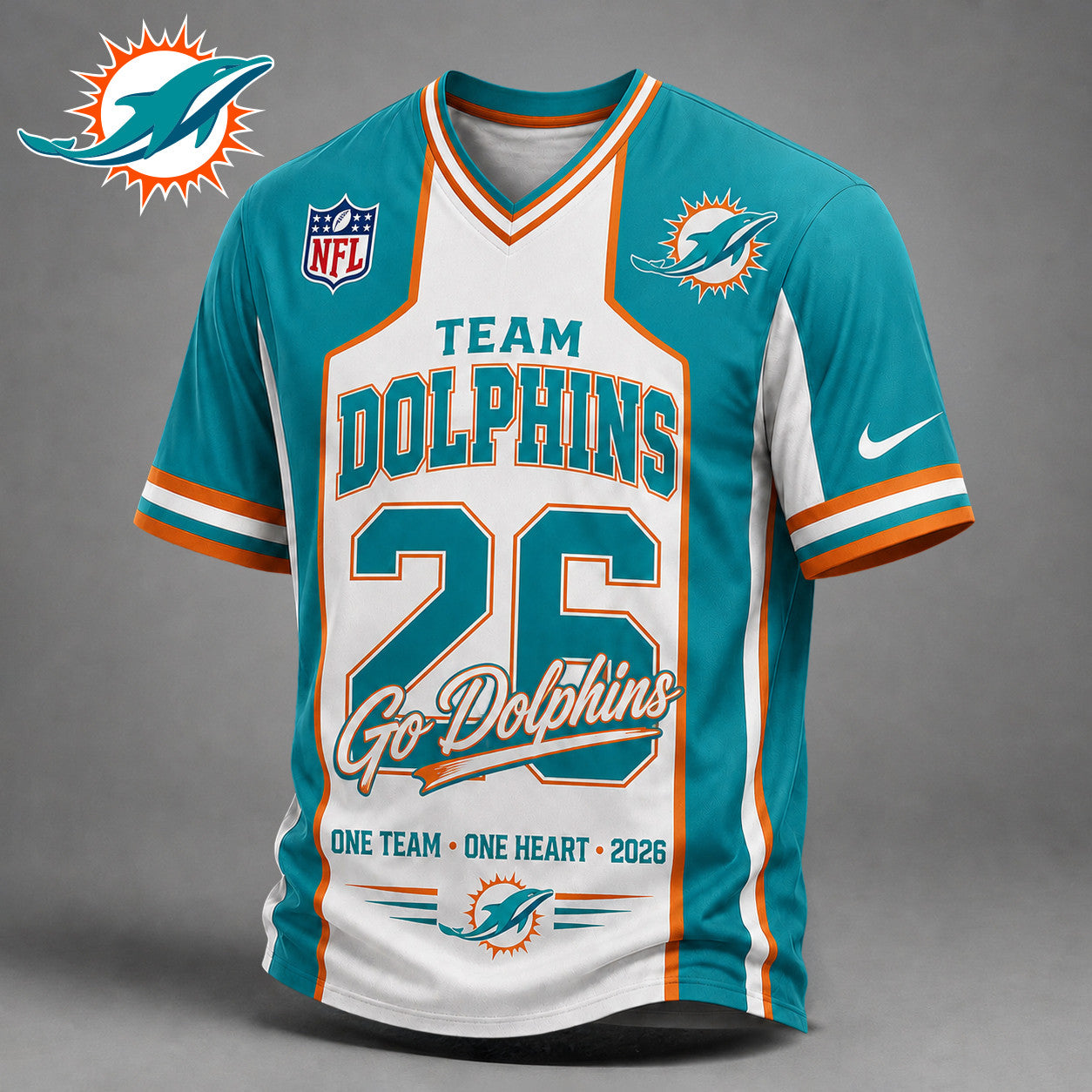Premium NFL x MIA Team Pride V-Neck Shirt limited editions NDT LVH 010626