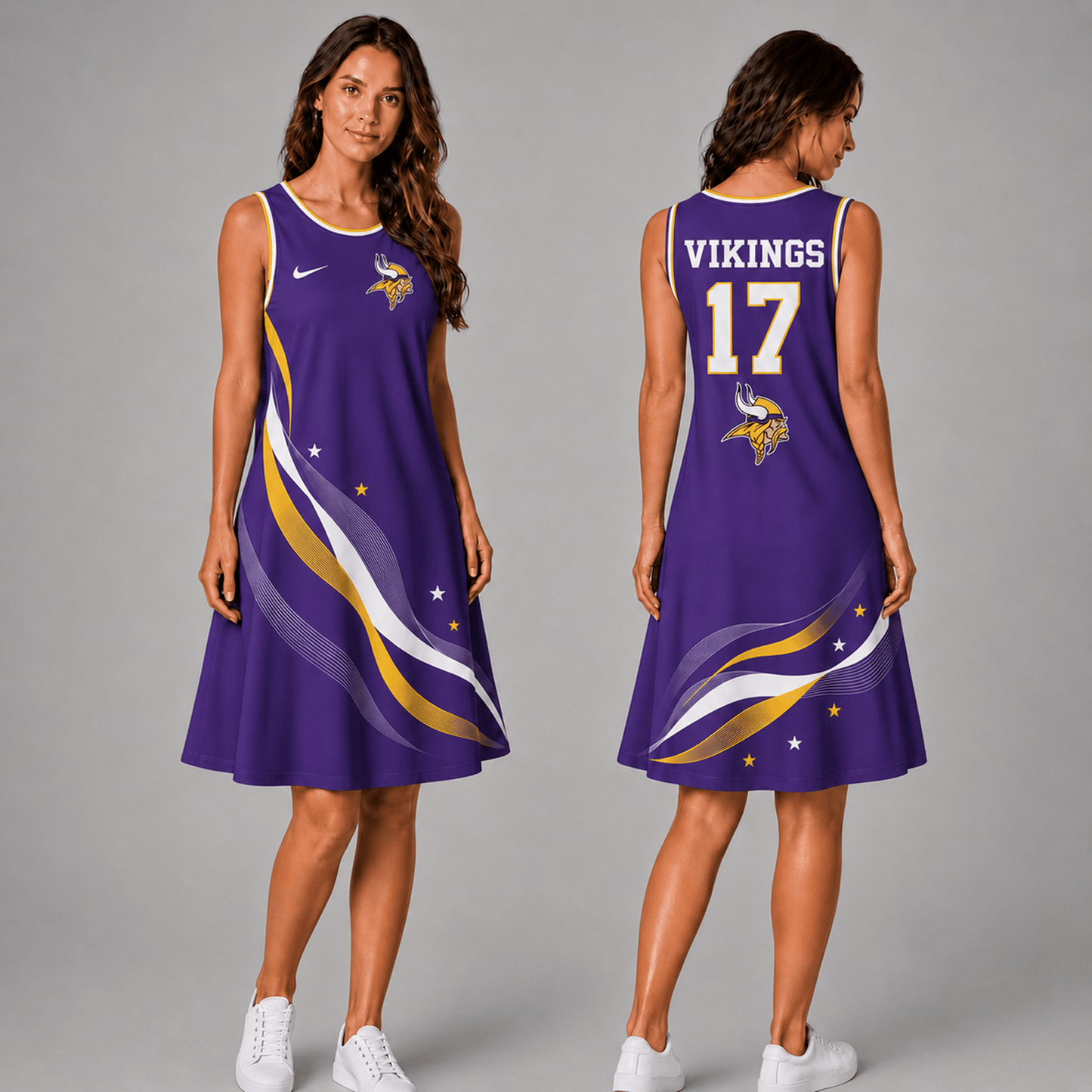 Premium NFL x MIN Style Custom Sleeveless Dress Personalized Name Number 180626