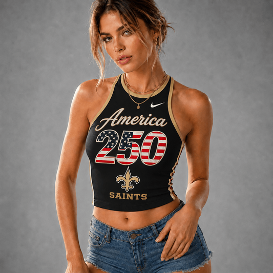 Premium NFL x NO 250 America Women's Crop Tank Top Casual Summer Fashion 120626