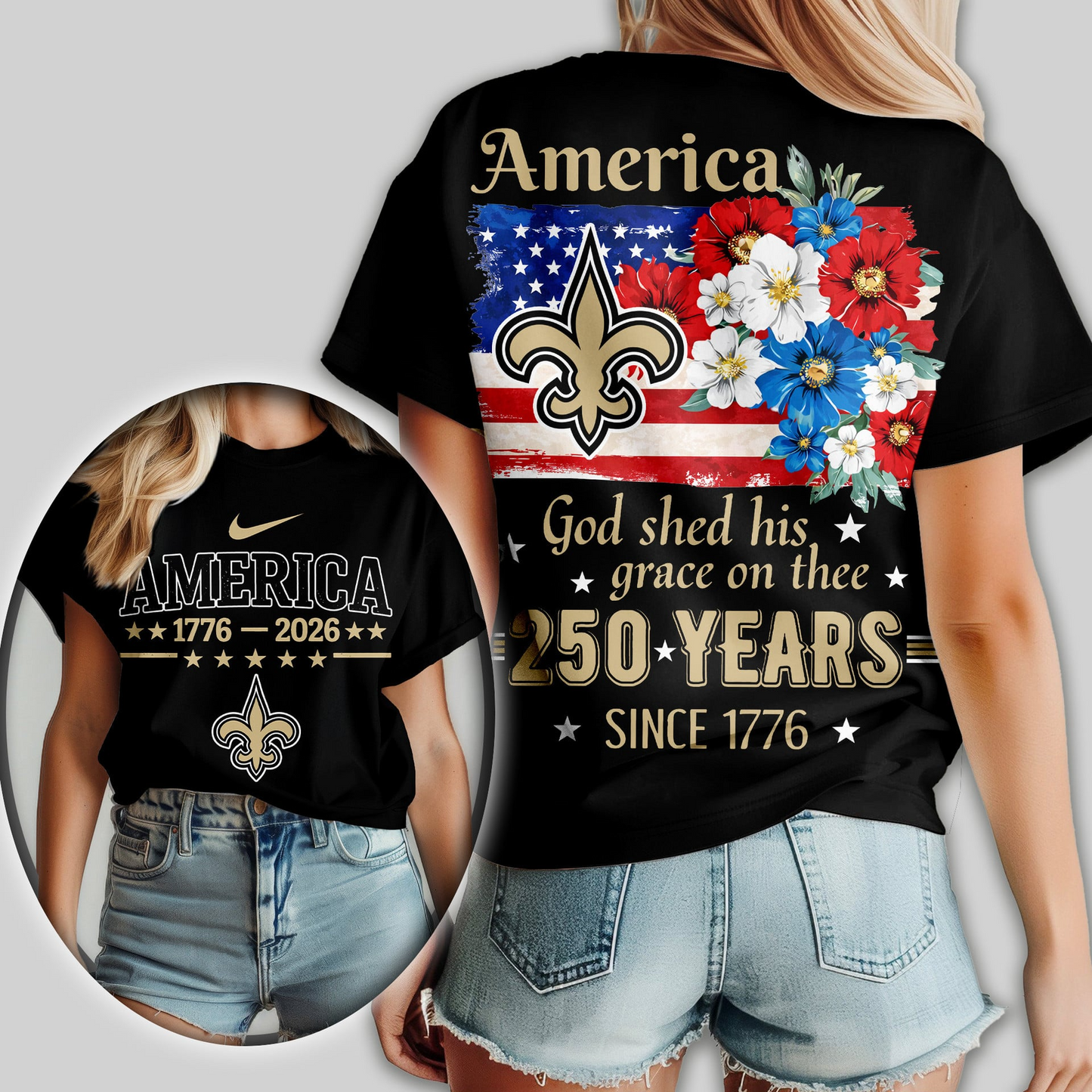 Premium NFL x NOS America God Shed His Grace On Thee Women Shirt NDT VHM
