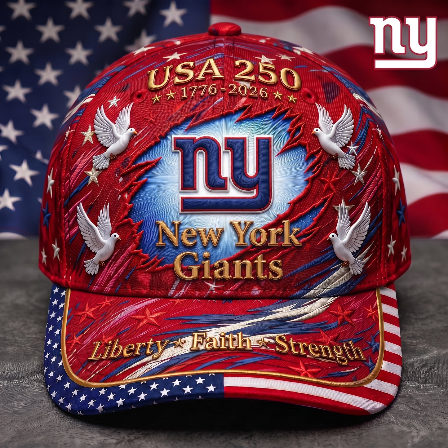 Premium NFL x NYG 250 Years Anniversary Of Freedom Cap V4  260626
