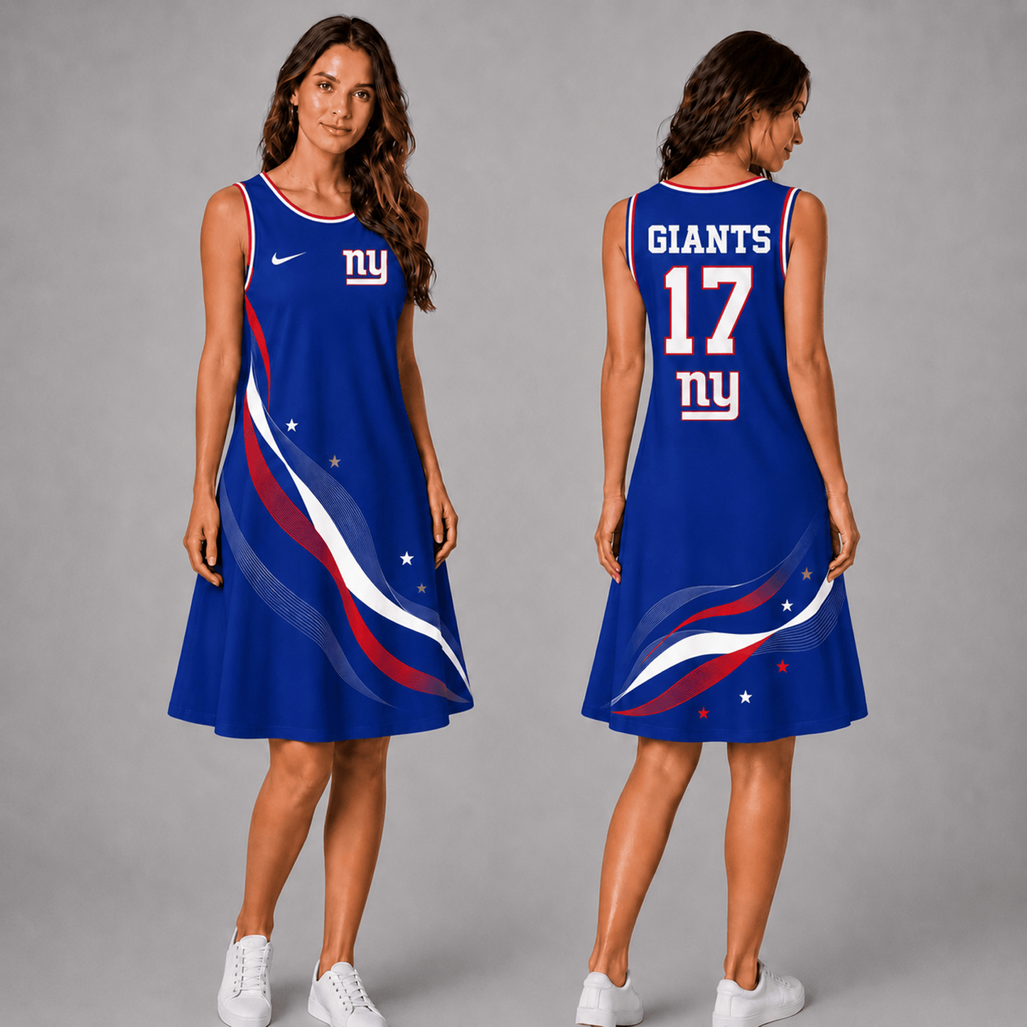 Premium NFL x NYG Style Custom Sleeveless Dress Personalized Name Number 180626