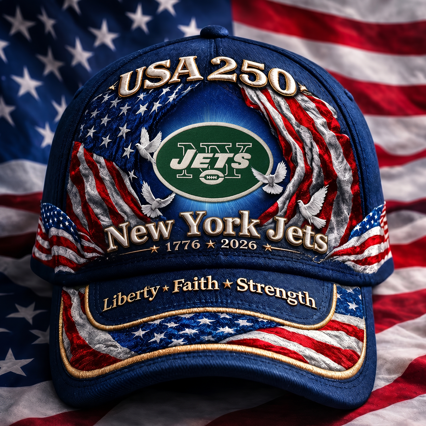 Premium NFL x NYJ 250 Years  Anniversary Of Freedom  Cap 220626