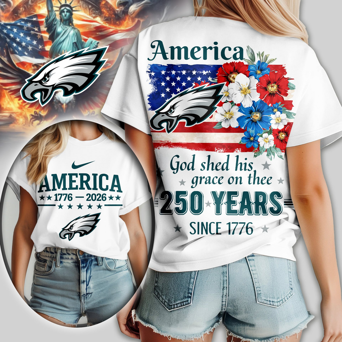 Premium NFL x PE America God Shed His Grace On Thee Women Shirt NDT VHM