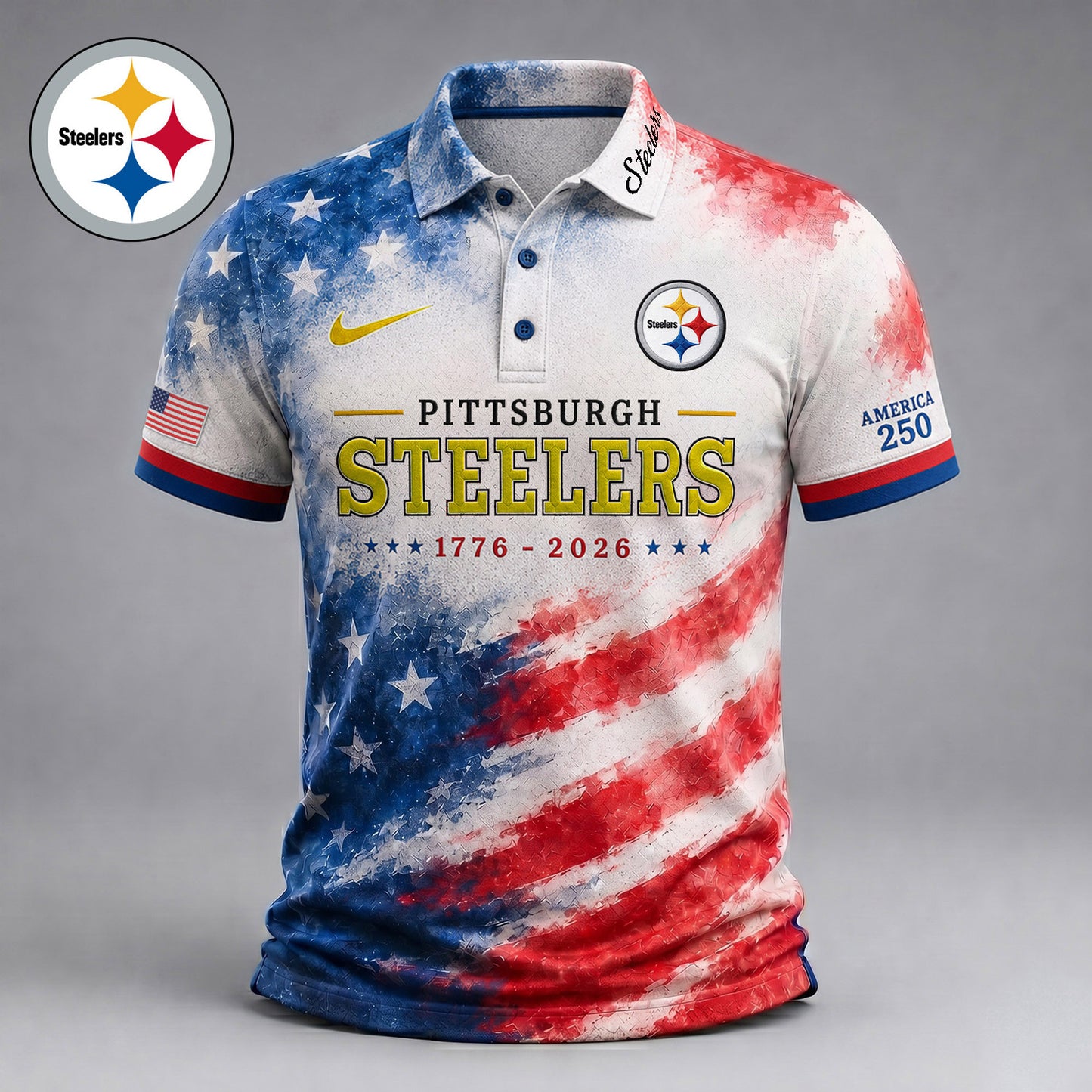 Premium NFL x PIT 250 Years Of Freedom Polo Shirt NDT NHM 150626