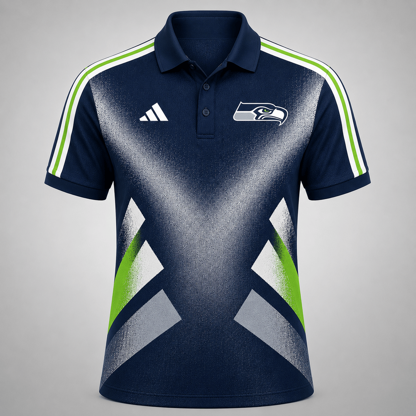 Premium NFL x SEA Sports Fan Geometric Pattern Polo Shirt 270626