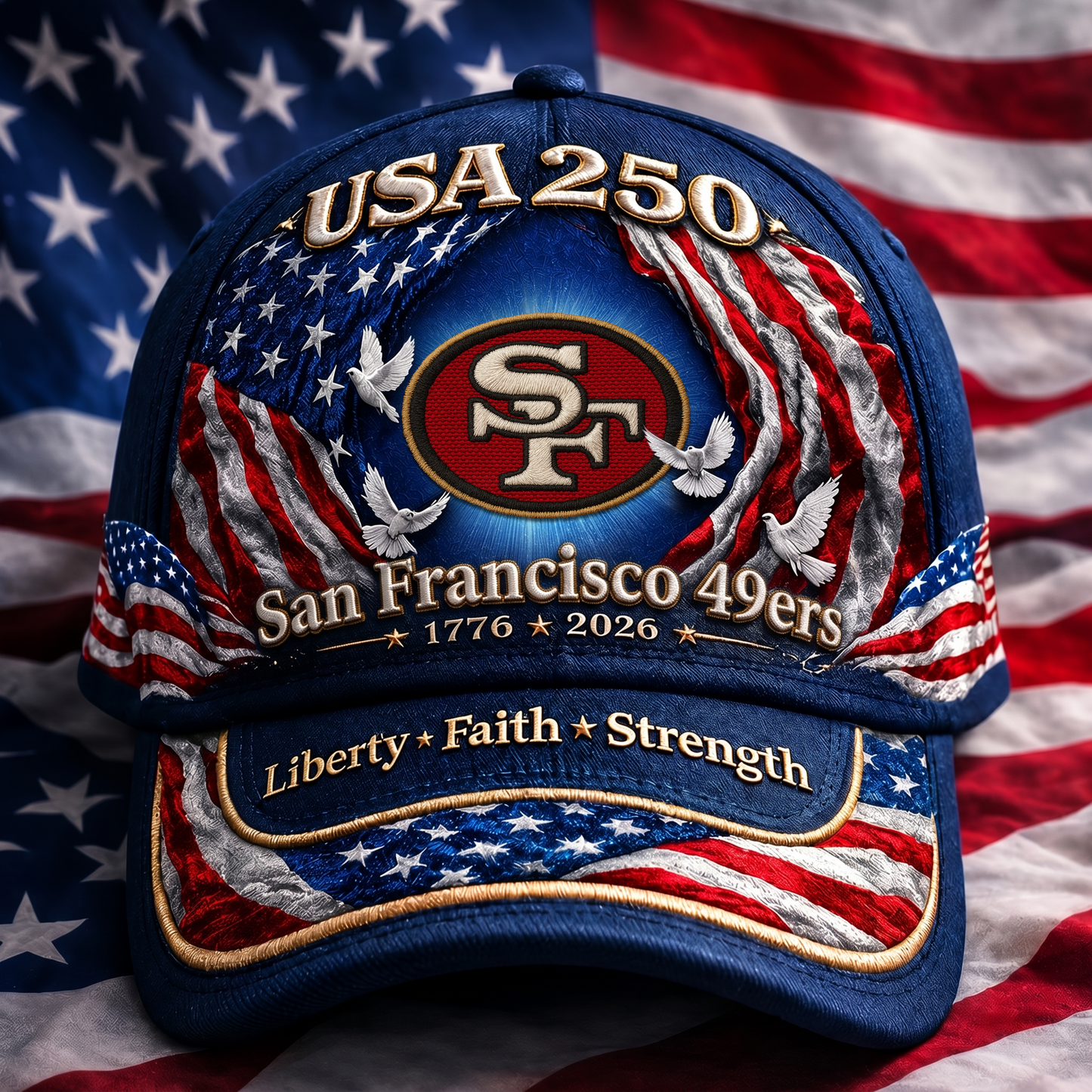 Premium NFL x SF 250 Years  Anniversary Of Freedom  Cap 220626