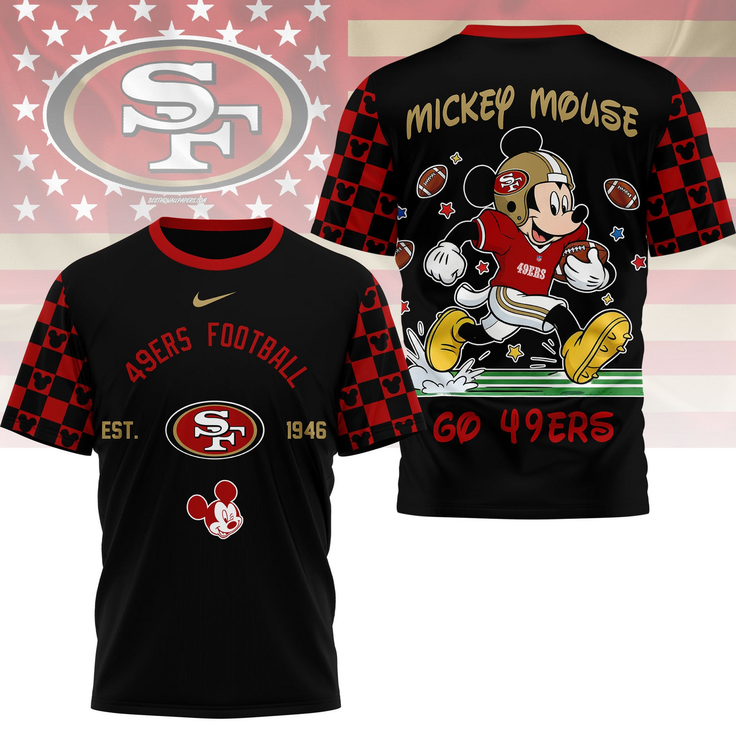 Premium NFL  x SF Mouse Football 3D Shirt NDT VHM