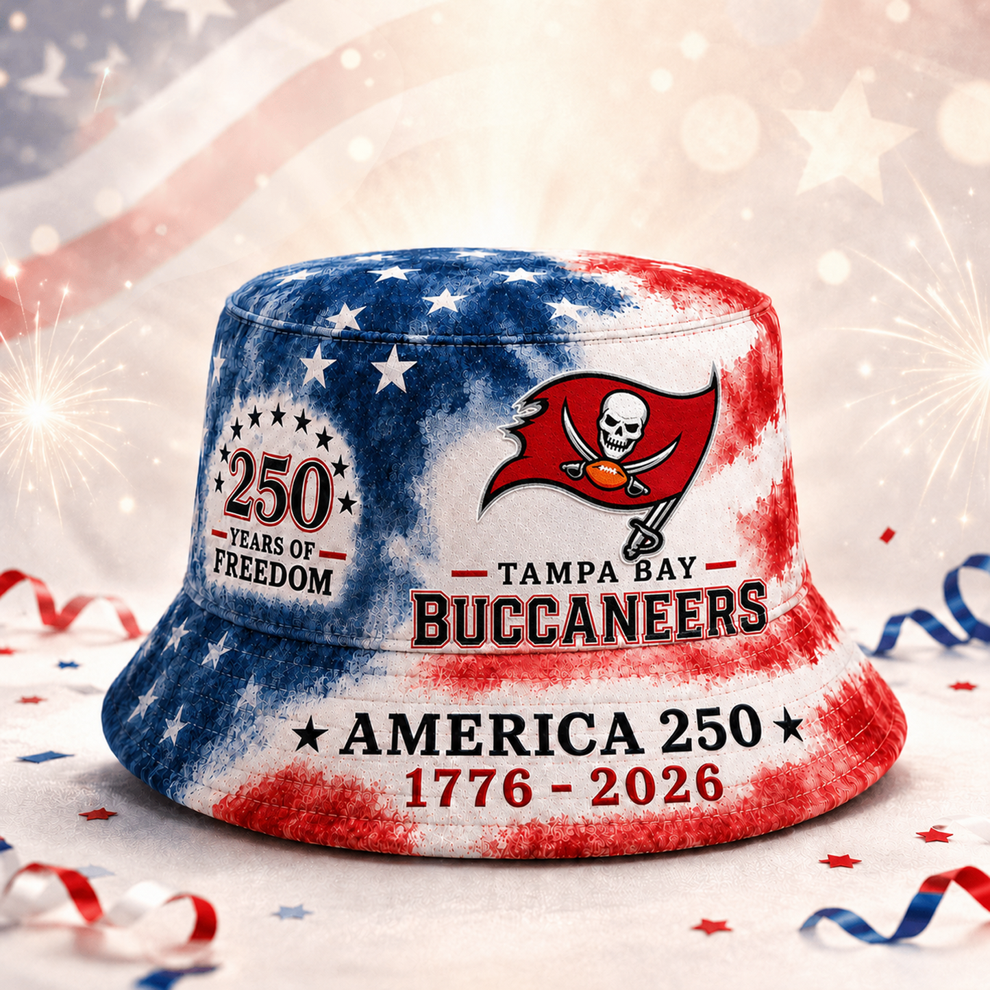 Premium NFL x TB 250 Years Of Freedom Bucket Hat 120626